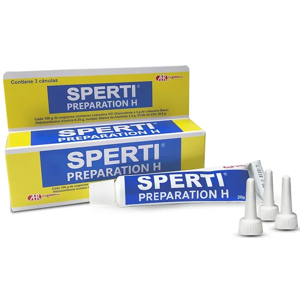 Sperti Preparation H Ungüento (3.5+0.25+5+18)% Tubo X 20Gr + 3Canulas