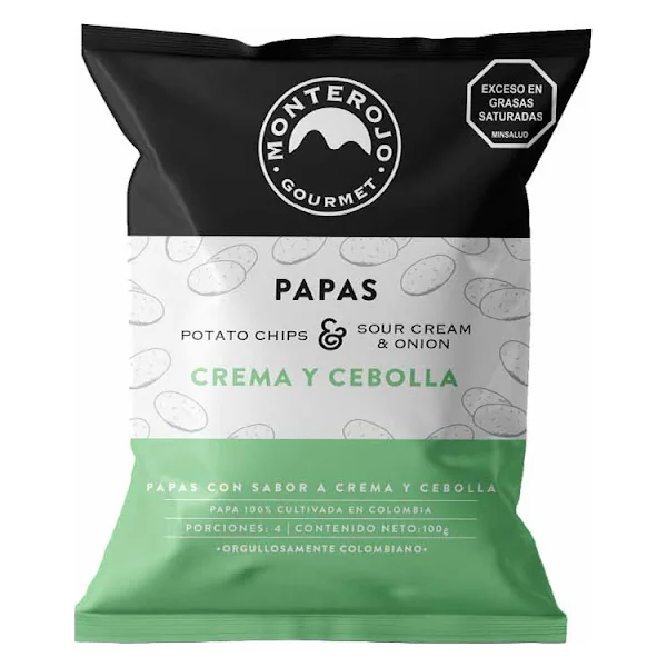 Papas Monterojo Crema Y Cebolla Paquete X 100 Gr
