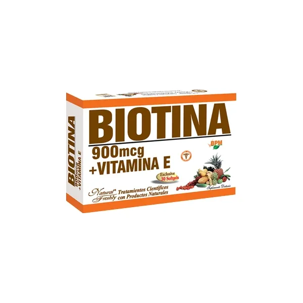 Biotina 900 MCG +Vit.e Nat.freshly Caja X 30 Caps