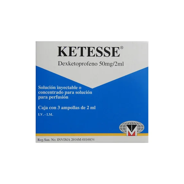 Ketesse Dexketeprofeno 50Mg/2ml Menarini Caja X 3 Ampollas