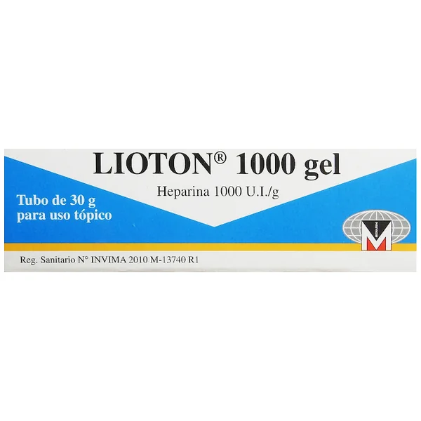 Lioton Heparina 1000 U.I/g Menarini Gel Tubo X 30 Gr