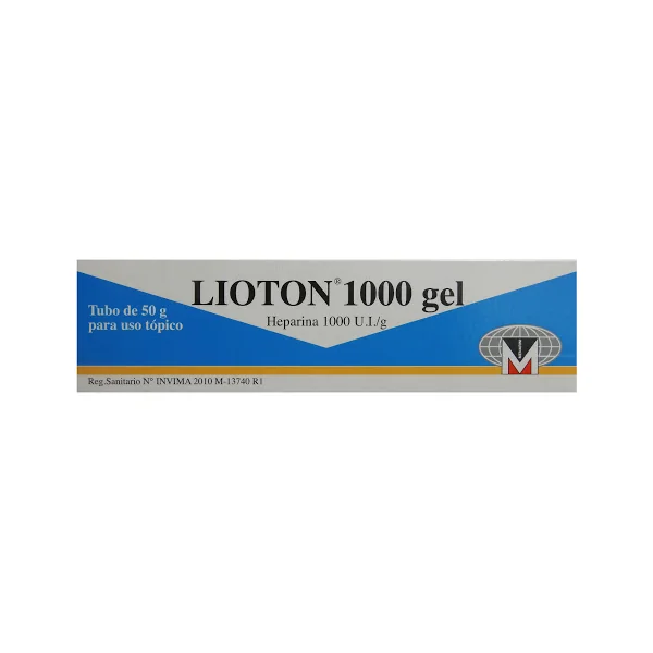 Lioton Heparina 1000 U.I Menarini Gel Tubo X 50 Gr