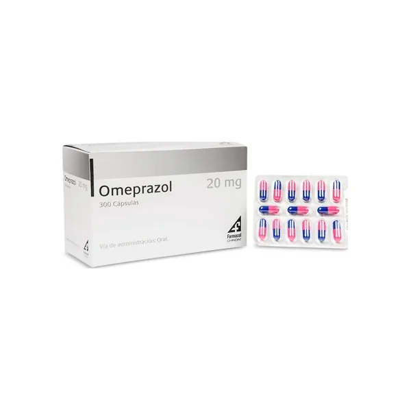 Omeprazol 20 MG Chinoin Caja X 300 Caps