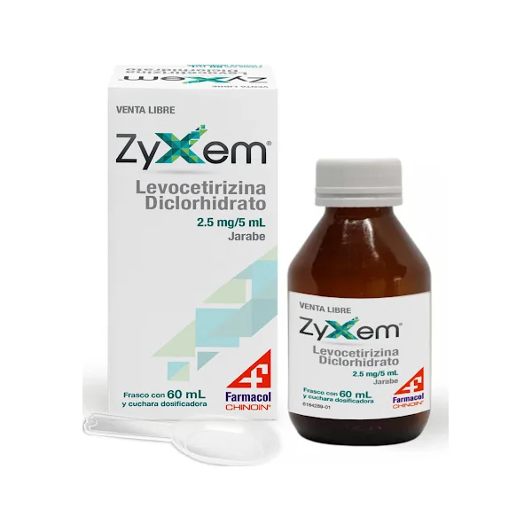Levocetirizina 2.5Mg/5ml Zyxem Jarabe Frasco X 60 Ml