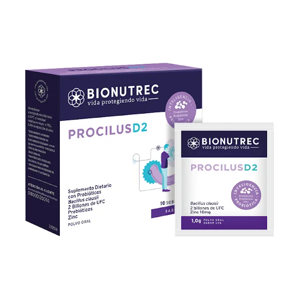 Procilus D2 Probioticos 1 Gr Bionutrec Sabor Uva X 10 Sobres