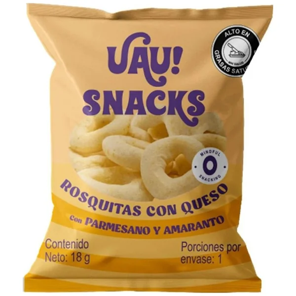 Pasabocas Uau Besitos Parmesano Y Amaranto X 18 Gr