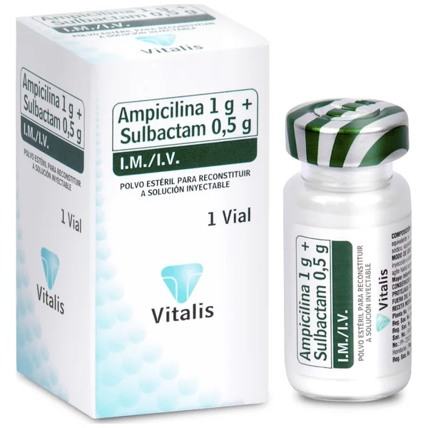 Ampicilina + Sulbactam 1G/0.5g Vitalis Caja X 1 Vial