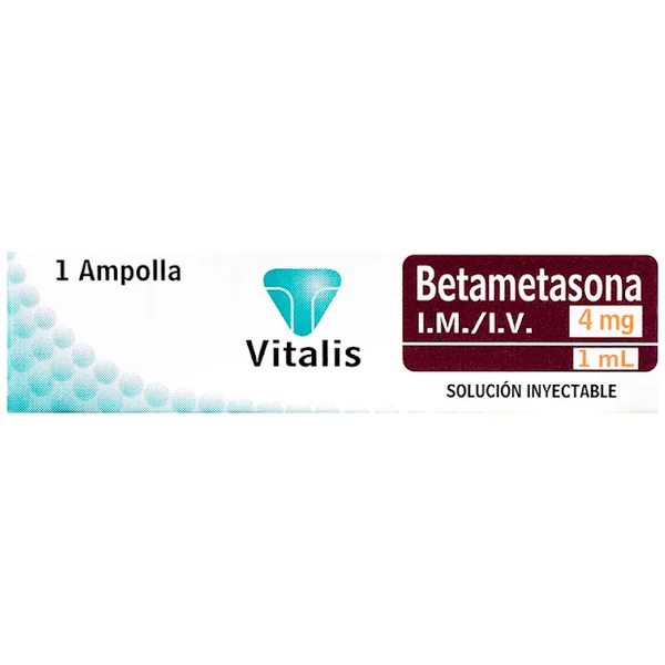 Betametasona 4Mg/1ml Vitalis Caja X 1 Ampolla
