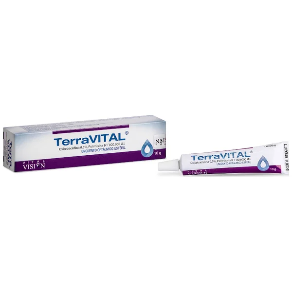 Terravital Oxitetraciclina + Polimixina B 10.000UI/5mg Vitalis Ungüento Oftálmico Tubo X 10 Gr