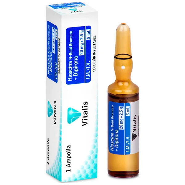 Hioscina + Dipirona 20Mg+2.5g/5ml VItalis Caja X 1 Ampolla