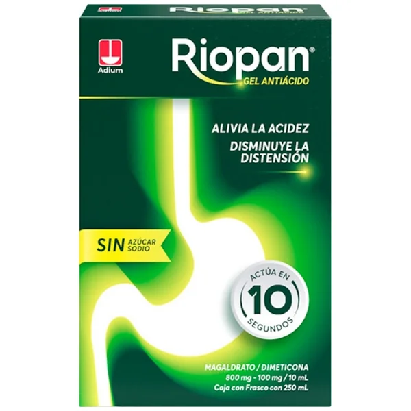 Riopan Magaldrato + Dimeticona 800Mg/100mg Adium Gel Frasco X 250 Ml