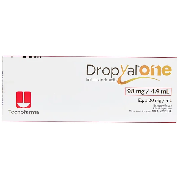 Dropyal One Hialuronato De Sodio 98Mg/4,9ml Tecnofarma Caja X 1 Jeringa Prellenada