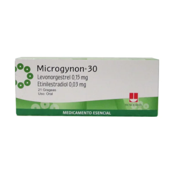 Microgynon 30 Levonorgestrel + Etinilestradiol 0.15Mg/0.03mg Tecnofarma Caja X 21 Grageas
