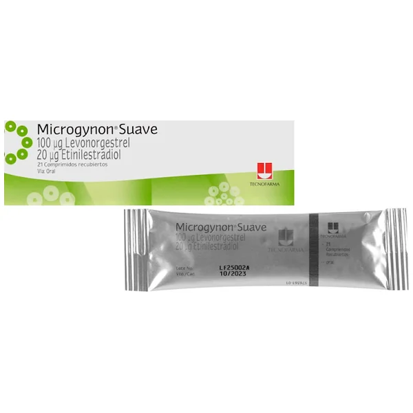 Microgynon Suave Levonorgestrel + Etinilestradiol 0.10Mg/0.02mg Tecnofarma Caja X 21 Comprimidos