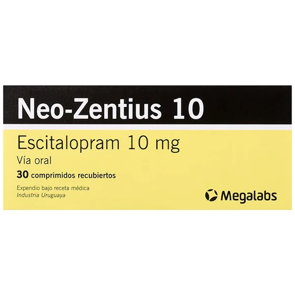 Neo Zentius Escitalopram 10 Mg Megalabs Caja X 30 Comprimidos