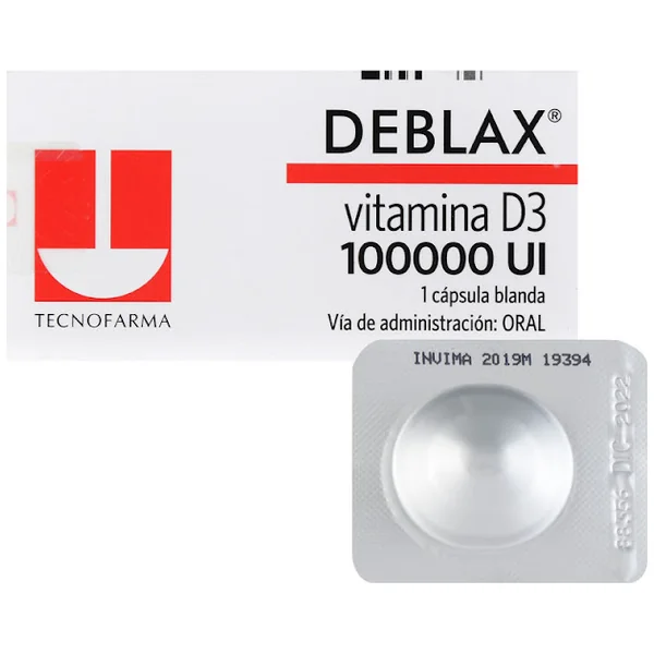 Deblax Vitamina D3 100000 UI Tecnofarma Caja X 1 Cápsula