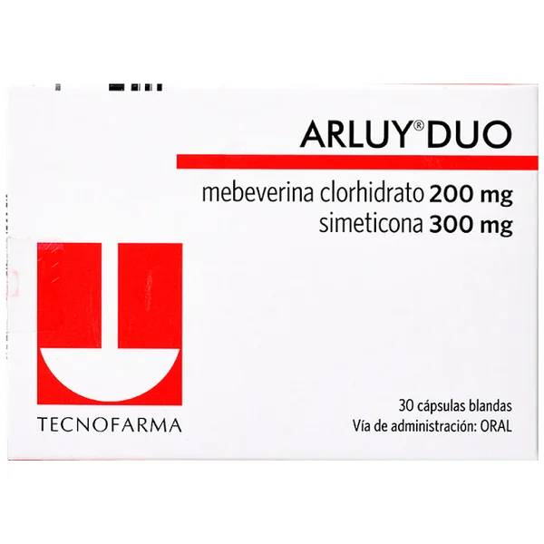 Arluy Duo Mebeverina + Simeticona 200Mg/300mg Tecnofarma Caja X 30 Cápsulas