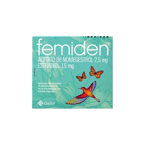 Femiden Acetato De Nomegestrol + Estradiol 2,5Mg/1,5 Mg Gador Caja X 28 Tabletas