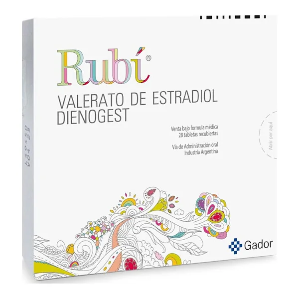 Rubi Estradiol Estradiol Valerato + Dienogest 123Mg/23mg Gador Caja X 28 Tabletas