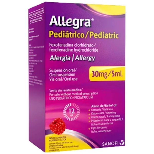 Allegra Pediátrico Fexofenadina 30Mg/5ml Sanofi Frasco X 150 Ml