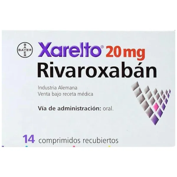 Xarelto Rivaroxabán 20 Mg Bayer Caja X 14 Comprimidos