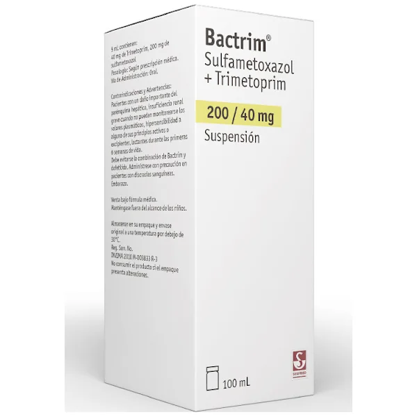 Bactrim Sulfametoxazol + Trimetoprim 200/40Mg Siegfried Frasco X 100 Ml