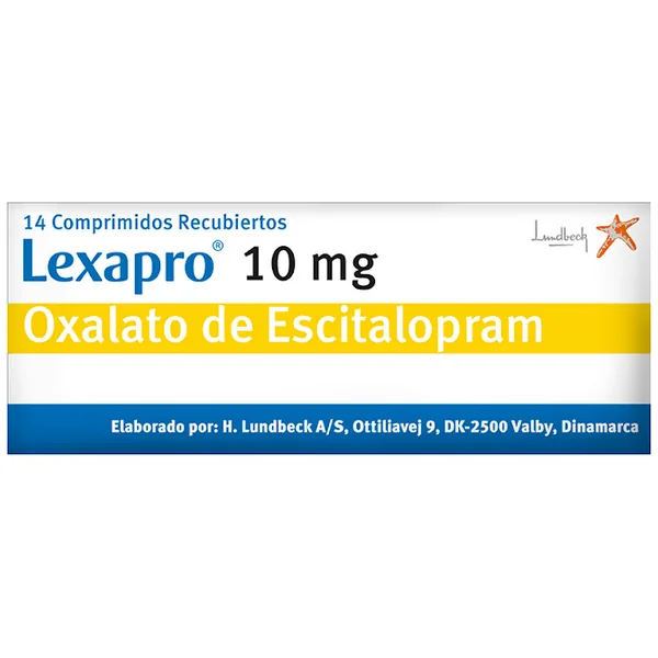 Lexapro Escitalopram 10 Mg Suiphar Caja X 14 Comprimidos