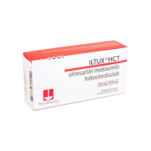 Iltux HCT Olmesartan Medoxomilo + Hidroclorotiazida 20Mg/12,5mg Tecnofarma Caja X 28 Tabletas