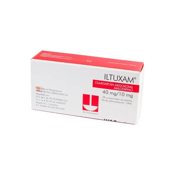 Iltuxam Olmersartán Medoxomil + Amlodipino 40Mg/10mg Tecnofarma Caja X 28 Comprimidos