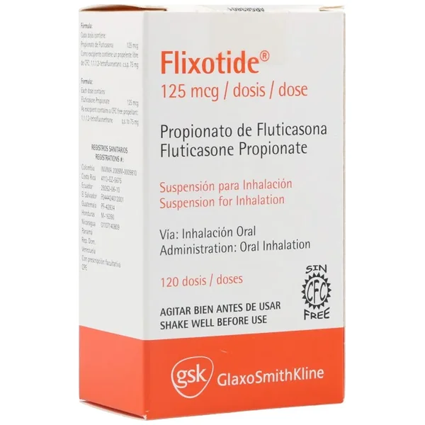 Flixotide 125Mcg/Dosis Inhalación Oral Frasco X 120 Dosis