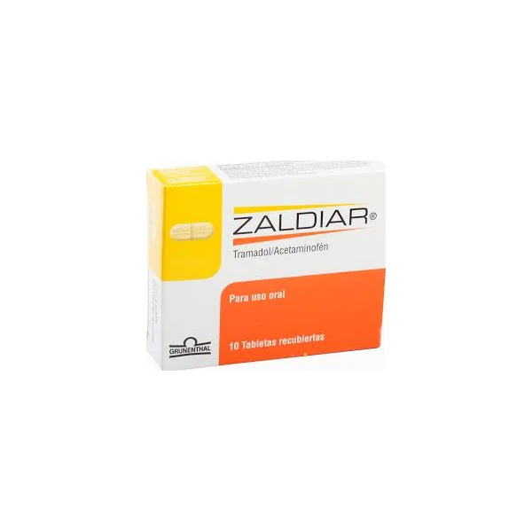 Zaldiar Tramadol + Acetaminofén 37.5Mg/325mg Grunenthal Caja X 10 Tabletas