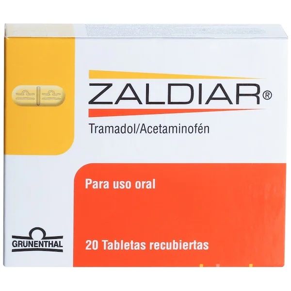 Zaldiar Tramadol + Acetaminofén 37.5Mg/325mg Grunenthal Caja X 20 Tabletas