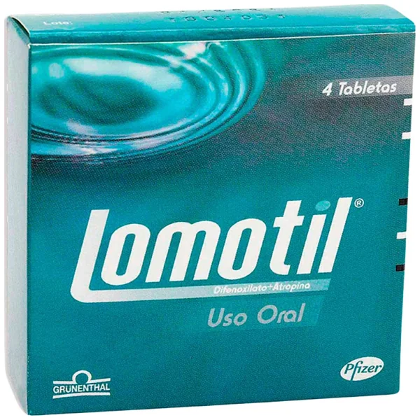 Lomotil Difenoxilato + Atropina 2.5Mg/0.025mg Grunenthal Caja X 48 Tabletas