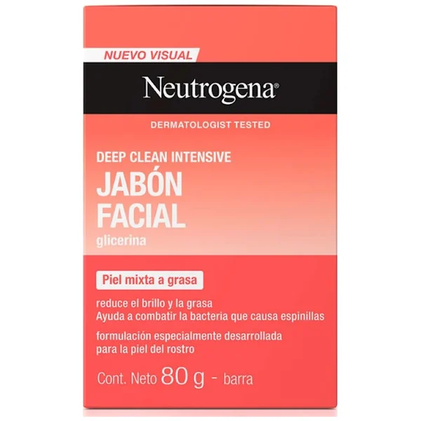 Jabón Facial Neutrogena Deep Clean Intensive X 80 Gr