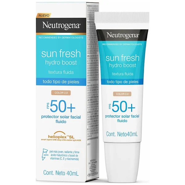 Protector Solar Facial Neutrogena Sun Fresh Fps 50 Hydro Boost Color 2.0 X 40 Ml