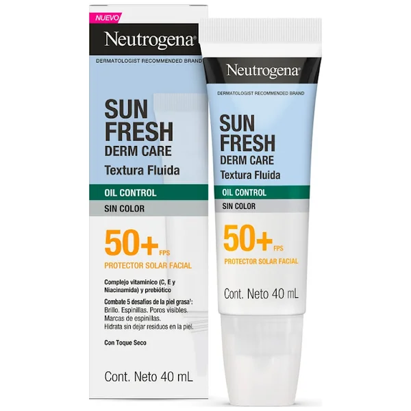 Protector Solar Facial Neutrogena Sun Fresh Derm Care Oil Control Fluido x 40 ml