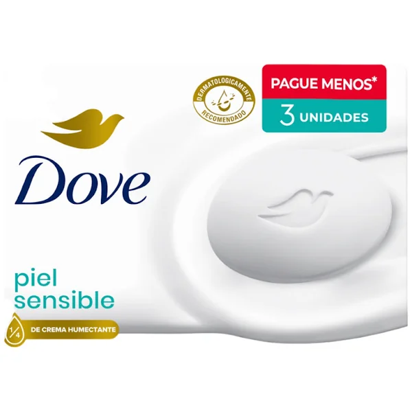 3 JAB DOVE PIEL SENSIBLE 90GRS