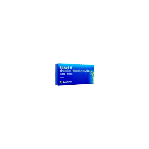 Bezart H Irbesartan + Hidroclorotiazida 150Mg/12.5mg Eurofarma Caja X 30 Tabletas
