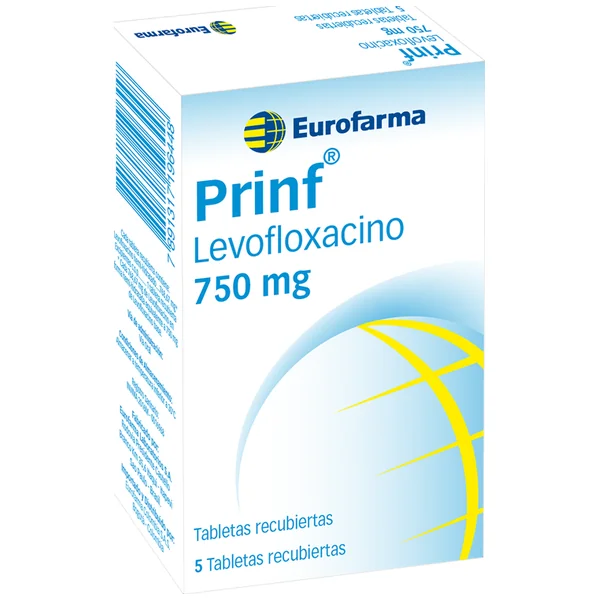 Prinf Levofloxacino 750 Mg Eurofarma Caja X 5 Tabletas
