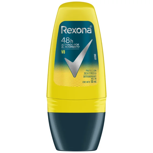 Desodorante Hombre Rexona Roll On V8 48H Frasco X 50 Gr