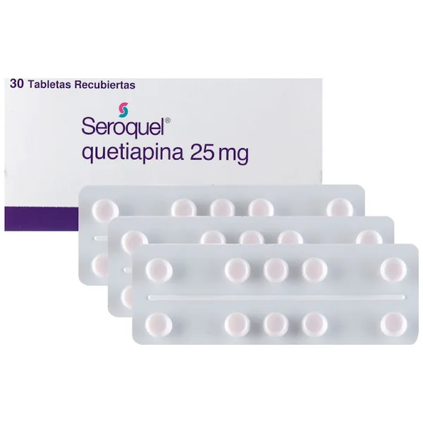 Seroquel Quetiapina 25 Mg Astrazeneca Caja X 30 Tabletas
