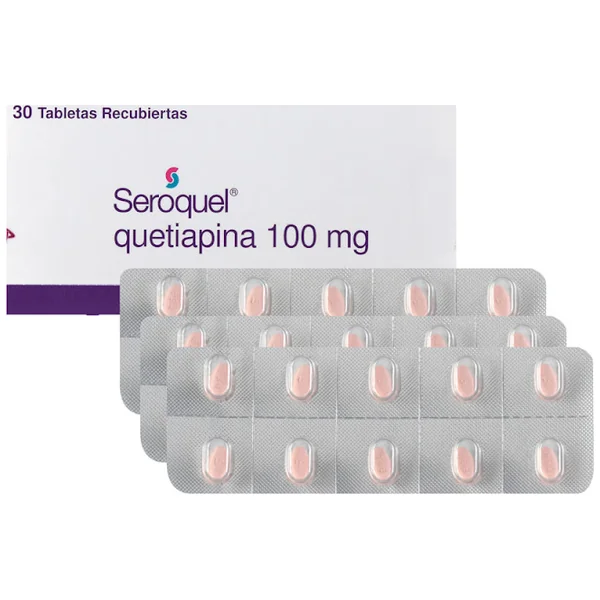 Seroquel Quetiapina 100 Mg Astrazeneca Caja X 30 Comprimidos