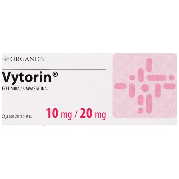 Vytorin Ezetimiba + Simvastatina 10Mg/20mg MSD Caja X 28 Tabletas