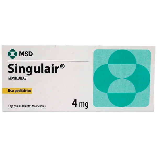 Singulair Montelukast Pediátrico 4 Mg MSD Caja X 30 Tabletas