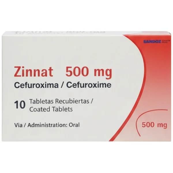 Zinnat Cefuroxima 500 Mg Sandoz Caja X 10 Tabletas