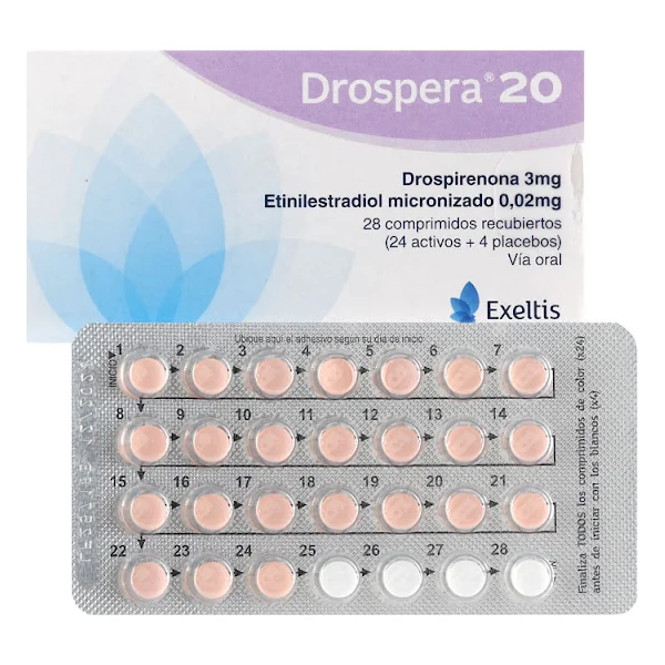 Drospera 20 Drospirenona + Etinilestradiol 3Mg/0.02mg Exeltis Caja X 28 Comprimidos