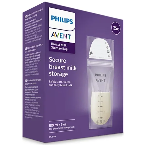 BOLSAS RECOLEC LECHE AVENT 180ML 25UND