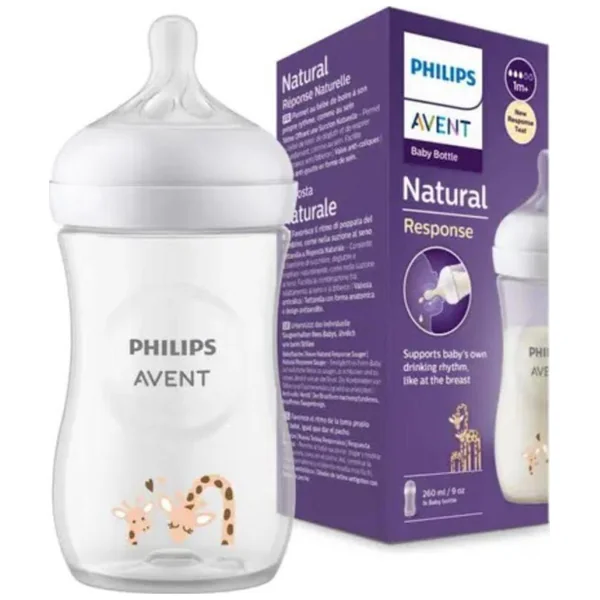 Phillips Avent Tetero Natural 3.0 Jirafa 9Oz SCY903/66 Avent Caja X 1