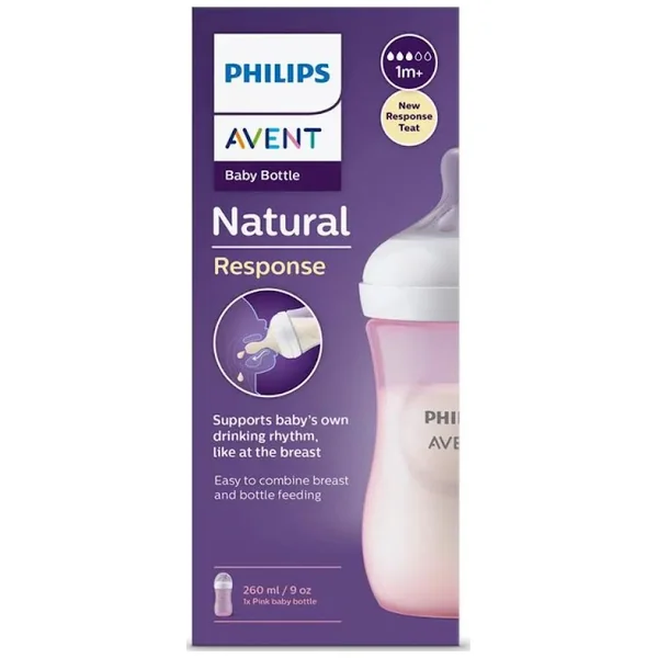 BIBERON PHILIPS AVENT NAT.ROS.260ML 9OZ