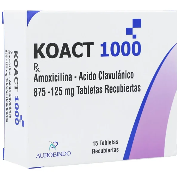 Koact 1000 (875+125)Mg Caja X 15 Tabletas Recubiertas